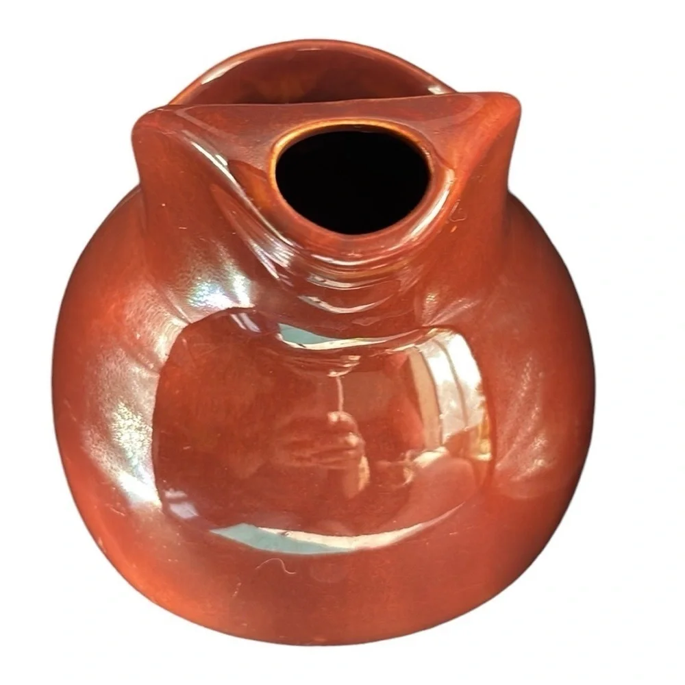 Vintage Pitcher Franciscan Tilt Ball 1930s Pottery Brown Farmhouse 48oz
